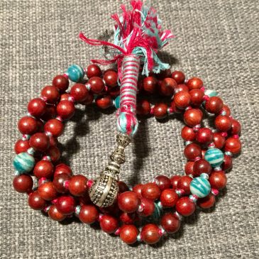 Mala Palissandre 8mm Amazonite 8mm Boucle Argent Lemniscat